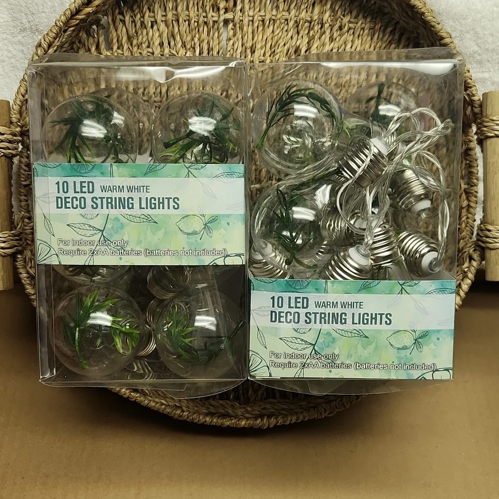 String Lights with Greenery Bulbs
